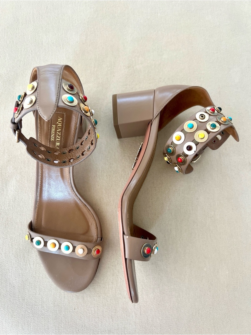 Aquazzura Firenze Studded Leather Sandals